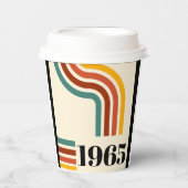 1965 Retro Stripe Vintage Poster Papieren Bekers (Voorkant)