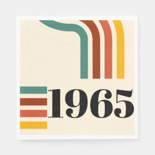 1965 Retro Stripe Vintage Poster Servet