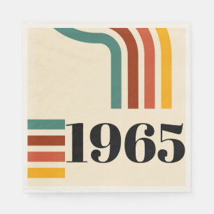 1965 Retro Stripe Vintage Poster Servet