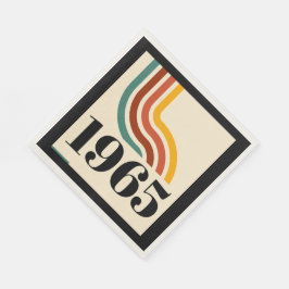 1965 Retro Stripe Vintage Poster Servet