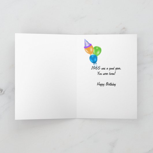1965 Verjaardag Leuke Feiten Kaart (Binnen)