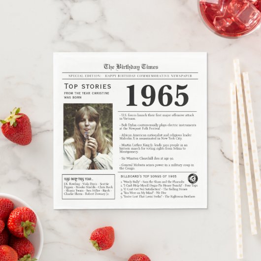 1965 Verjaardag Trivia Servet (Insitu)