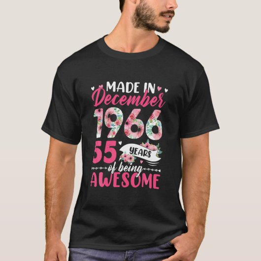 1966, 55 jaar na de geboorte t-shirt (Voorkant)