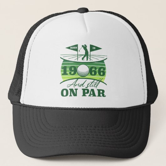 1966 60e verjaardag golfliefhebbers trucker pet (Voorkant)