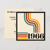 1966 60e verjaardag Retro streep Vintage Kaart (Voorkant / Achterkant)