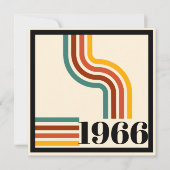 1966 60e verjaardag Retro streep Vintage Kaart (Voorkant)