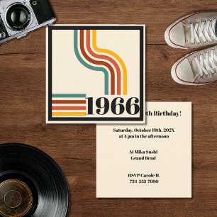 1966 60e verjaardag Retro streep Vintage  Kaart