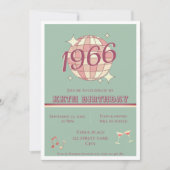 1966 60ste verjaardag blauwgroen blauw ret Invita Kaart (Voorkant)