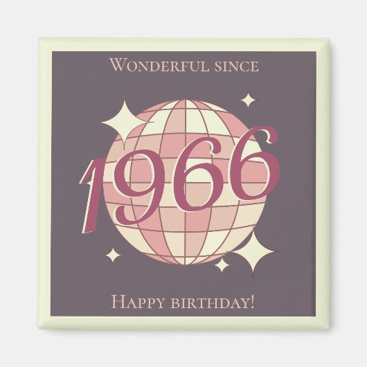  1966 60ste verjaardag retro paarse magneet (Voorkant)