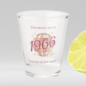  1966 60ste verjaardag retro paarse shot glas