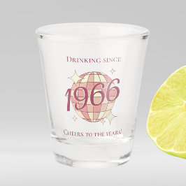  1966 60ste verjaardag retro paarse shot glas