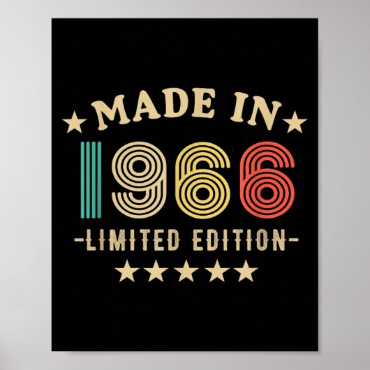 1966 60th Birthday,funny Retro 2026 Gift Him,dad,f Poster (Voorkant)