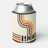 1966 60th Birthday Retro Stripe Vintage  Blikjeskoeler (Blikje Achterkant)