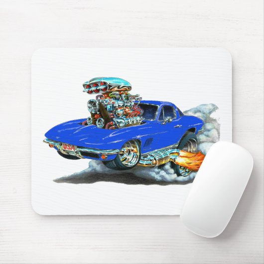 1966-67 Corvette Blue Car Muismat (Met muis)