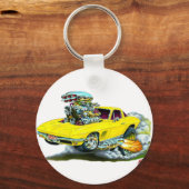 1966-67 Corvette gele auto Sleutelhanger (Voorkant)