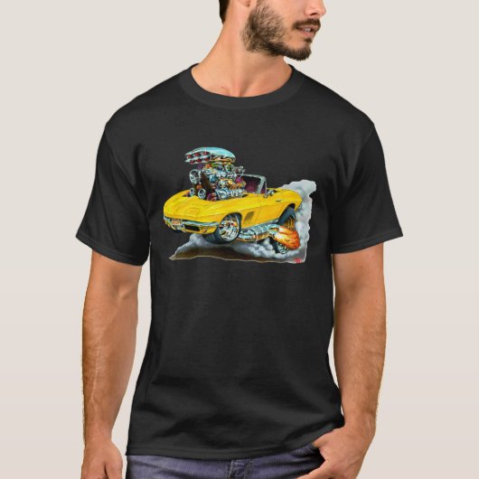 1966-67 Corvette gele converteerbaar T-shirt (Voorkant)