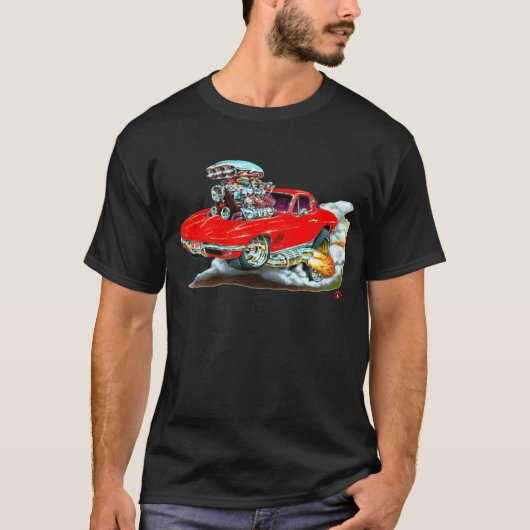 1966-67 Corvette Red Car T-shirt (Voorkant)