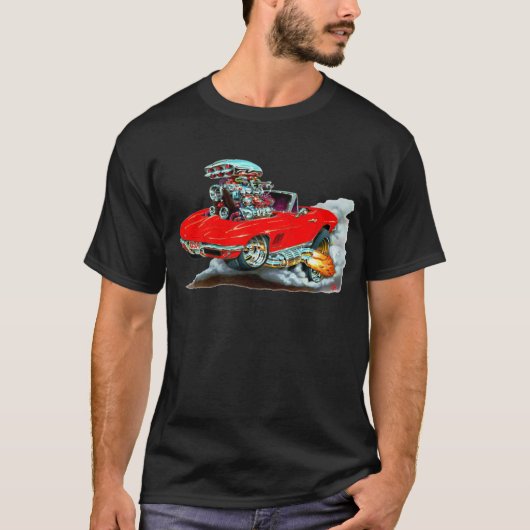 1966-67 Corvette Red Convertible T-shirt (Voorkant)