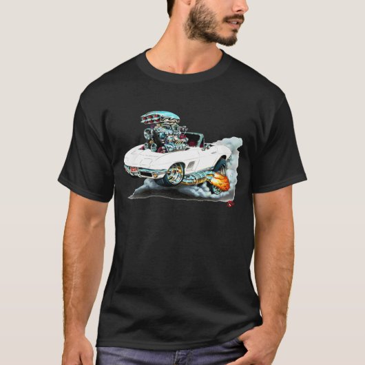 1966-67 Corvette White Convertible T-shirt (Voorkant)