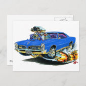 1966-67 GTO Blue Car Briefkaart (Voorkant / Achterkant)