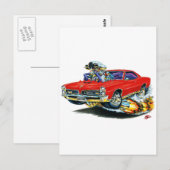 1966-67 GTO Red Car Briefkaart (Voorkant / Achterkant)