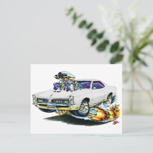 1966-67 GTO witte auto Briefkaart (Staand voorkant)