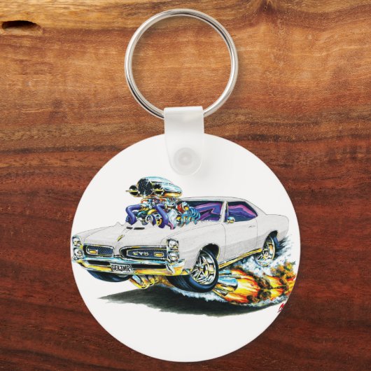 1966-67 GTO witte auto Sleutelhanger (Voorkant)
