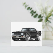 1966 Chevelle Black Car Briefkaart (Staand voorkant)