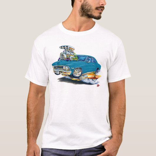 1966 Chevelle Blauwgroen auto T-shirt (Voorkant)