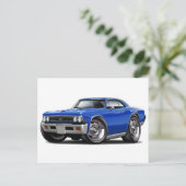 1966 Chevelle Blue Car Briefkaart (Staand voorkant)