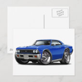 1966 Chevelle Blue Car Briefkaart (Voorkant / Achterkant)
