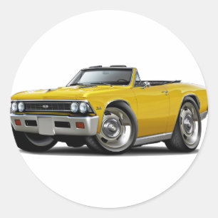1966 Chevelle Yellow Convertible Ronde Sticker