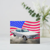 1966 Chevrolet Caprice with American Flag Briefkaart (Staand voorkant)