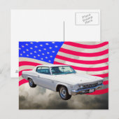 1966 Chevrolet Caprice with American Flag Briefkaart (Voorkant / Achterkant)
