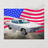 1966 Chevrolet Caprice with American Flag Briefkaart (Voorkant)