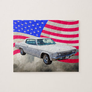1966 Chevrolet Caprice with American Flag Legpuzzel