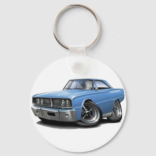1966 Coronet Lt Blue Car Sleutelhanger (Voorkant)