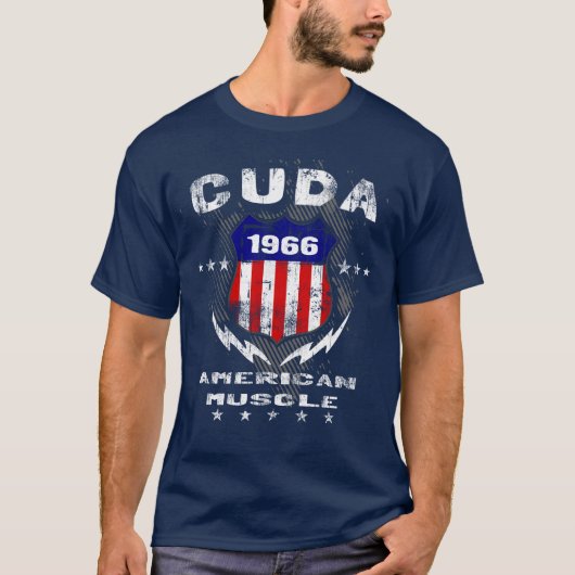 1966 Cuda American Muscle T-Shirt (Voorkant)