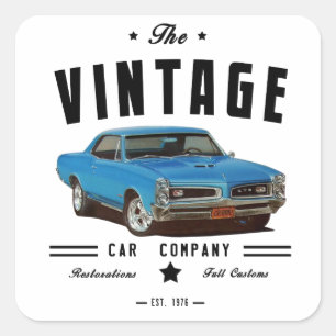 1966 de Vintage Garage van Pontiac GTO Vierkante Sticker