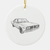 1966 Dodge Coronet Mopar Muscle Tekening Keramisch Ornament (Voorkant)