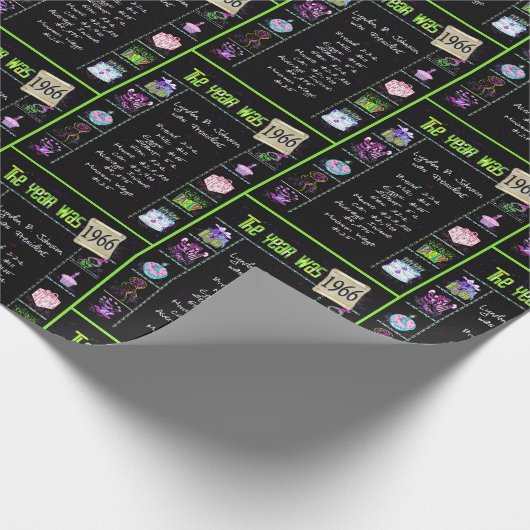 1966 Geboortejaar Trivia Cadeaupapier (Hoek)