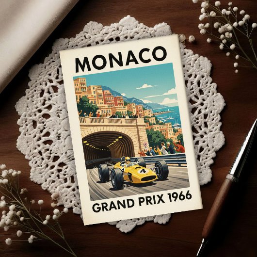 1966 Grand Prix van Monaco Oud Briefkaart