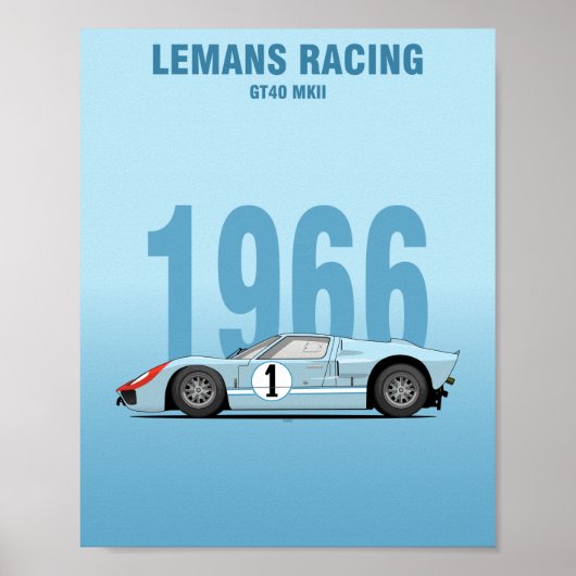 1966 GT40 MK2 POSTER (Voorkant)