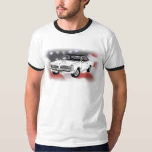 1966 GTO boven Amerikaanse vlag T-shirt