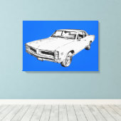1966 Illustratie van Pontiac Lemans Canvas Afdruk (Insitu (Houten vloer))