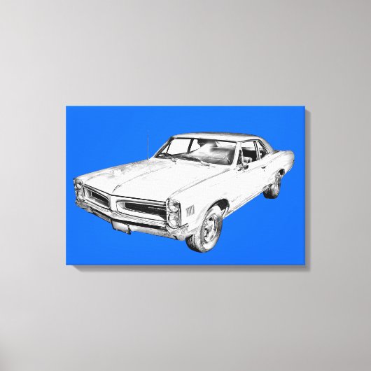 1966 Illustratie van Pontiac Lemans Canvas Afdruk (Voorkant)