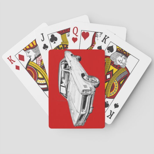 1966 Illustratie van Pontiac Lemans Speelkaarten (Achterkant)