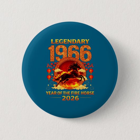 1966 Jaar Van Het Vuurpaard 60e Verjaardag Chinees Ronde Button 5,7 Cm (Voorkant)
