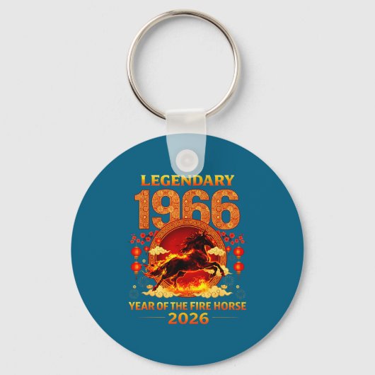 1966 Jaar Van Het Vuurpaard 60e Verjaardag Chinese Sleutelhanger (Voorkant)