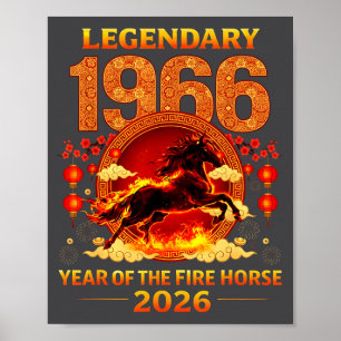 1966 Jaar Van Het Vuurpaard 60ste Verjaardag Chine Poster